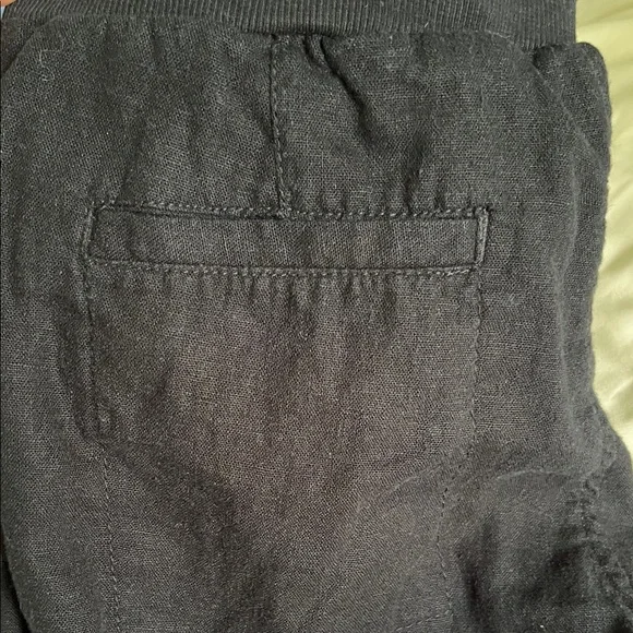 Caslon Linen Blend Black Straight Wide Leg Women's Pants Size XS - Picture 7 of 12